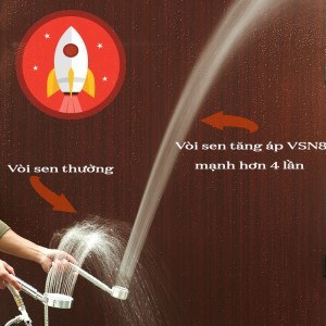 So sánh lực phun nước của vòi sen thường với vòi hoa sen tăng áp VSN8