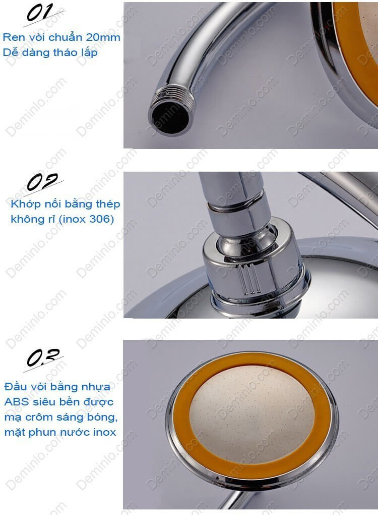 Vòi sen cây tăng áp VSC15 làm từ vật liệu inox và nhựa ABS siêu bền